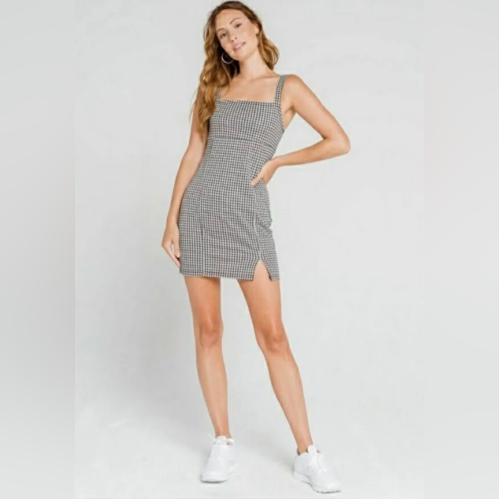 NWT Good Luck Gem Gingham Print Mini Dress Medium